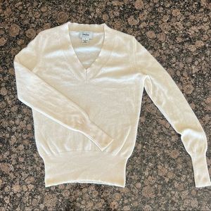 Cashmere V Neck Cream Sweater